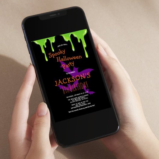 Invitation Enfants Éffrayant Halloween fête d'anniversaire