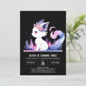 Invitation Enfants Élégants Chat Anniversaire (Debout devant)