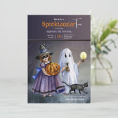 Invitation Enfants en costume Halloween fête d'anniversaire (Debout devant)