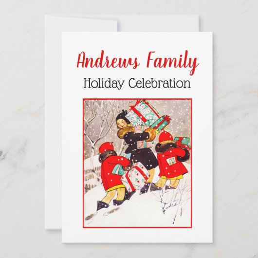 Invitation Enfants en difficulté avec les présents de Noël à (Devant)