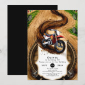 Invitation Enfants en moto rapide Anniversaire (Devant / Derrière)