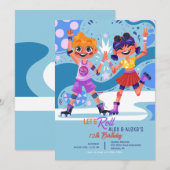 Invitation Enfants en patins à roulettes (Devant / Derrière)