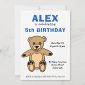 Invitation Enfants en peluche mignonette Anniversaire (Devant)