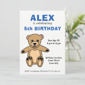 Invitation Enfants en peluche mignonette Anniversaire (Debout devant)