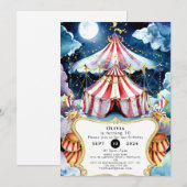 Invitation Enfants Enchanted Cirque Anniversaire (Devant / Derrière)