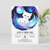 Invitation Enfants Enchanted Kitten Anniversaire (Debout devant)