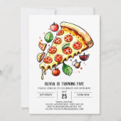 Invitation Enfants Enchanted Pizza Anniversaire (Devant)