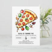 Invitation Enfants Enchanted Pizza Anniversaire (Debout devant)
