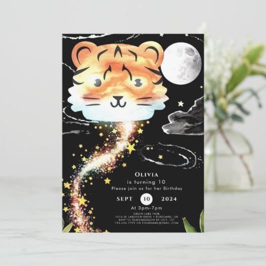 Invitation Enfants Enchanted Tiger Anniversaire (Debout devant)