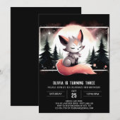 Invitation Enfants Enchanted Wolf Anniversaire (Devant / Derrière)