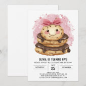 Invitation Enfants enchantés Aquarelle Cookies Anniversaire (Devant / Derrière)