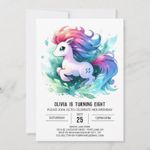 Invitation Enfants enchantés Cheval Anniversaire