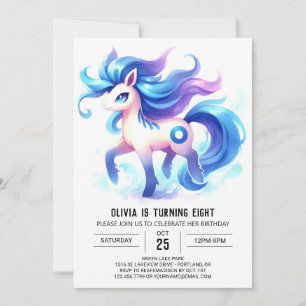 Invitation Enfants enchantés Cheval Anniversaire