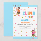 Invitation Enfants Escalades fête d'anniversaire (Devant / Derrière)