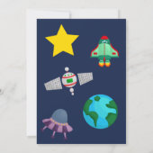 Invitation Enfants Espace Galaxy Planètes Aliens Fête d'anniv (Dos)