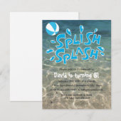 Invitation Enfants Été Piscine Fête Anniversaire (Devant / Derrière)