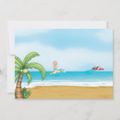 Invitation Enfants faisant du surf sur une plage tropicale en (Devant)