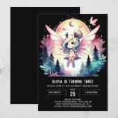 Invitation Enfants Fée simple Anniversaire (Devant / Derrière)