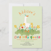 Invitation Enfants Floral Green One Silly Goose Premier anniv (Devant)