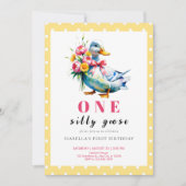 Invitation Enfants Floral One Silly Goose Premier anniversair (Devant)