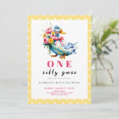 Invitation Enfants Floral One Silly Goose Premier anniversair (Debout devant)