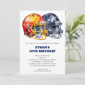 Invitation Enfants Football Anniversaire Orange Blue (Debout devant)