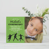 Invitation Enfants Football Anniversaire Photo (Debout devant)