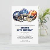Invitation Enfants Football Anniversaire Rouge bleu (Debout devant)