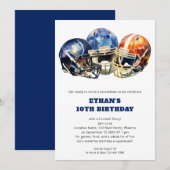 Invitation Enfants Football Anniversaire Rouge bleu (Devant / Derrière)