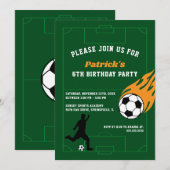 Invitation Enfants Football fête d'anniversaire (Devant / Derrière)