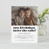 Invitation Enfants frères et soeurs fête d'anniversaire Photo (Debout devant)