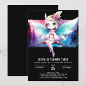 Invitation Enfants Fun Fairy Anniversaire (Devant / Derrière)