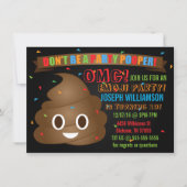 Invitation Enfants Funny Poop Emoji Anniversaire Fête Invitat (Devant)