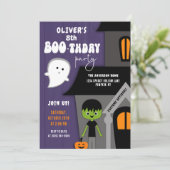 Invitation Enfants garçon Halloween fête d'anniversaire (Debout devant)