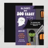 Invitation Enfants garçon Halloween fête d'anniversaire (Devant / Derrière)