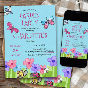 Invitation Enfants Garden Party Nature Trail Jolie Anniversai