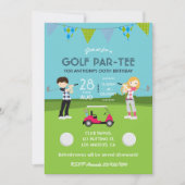 Invitation Enfants Golf Thème Anniversaire Fête Customisée (Devant)