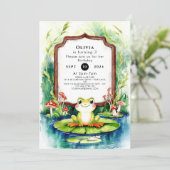 Invitation Enfants Grenouille colorée Anniversaire (Debout devant)