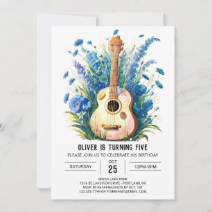 Invitation Enfants Guitare Whimsical Boy Birthday
