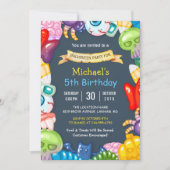 Invitation Enfants Halloween Anniversaire Fête Monstres color (Devant)