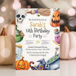 Invitation Enfants Halloween Anniversaire Invitation, Costume