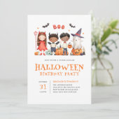 Invitation Enfants Halloween Anniversaire Soirée Cute Invitat (Debout devant)