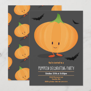 Invitation Enfants Halloween Citrouille Décoration Fête Invit