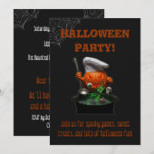 Invitation Enfants Halloween - Conception de citrouille effra (Devant / Derrière)