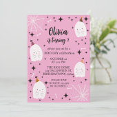 Invitation Enfants Halloween fête d'anniversaire Fantômes ros (Debout devant)