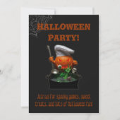 Invitation Enfants Halloween- Joli design Citrouille Éffrayan (Devant)