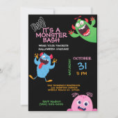 Invitation Enfants Halloween Monster Mash Bash Party (Devant)