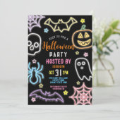 Invitation Enfants Halloween Party Neon Party Glow Dark (Debout devant)