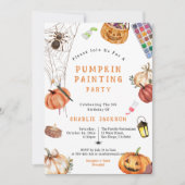Invitation Enfants Halloween Peinture Citrouille Anniversaire (Devant)