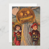 Invitation Enfants Halloween vintage / Carte Plat (Devant / Derrière)